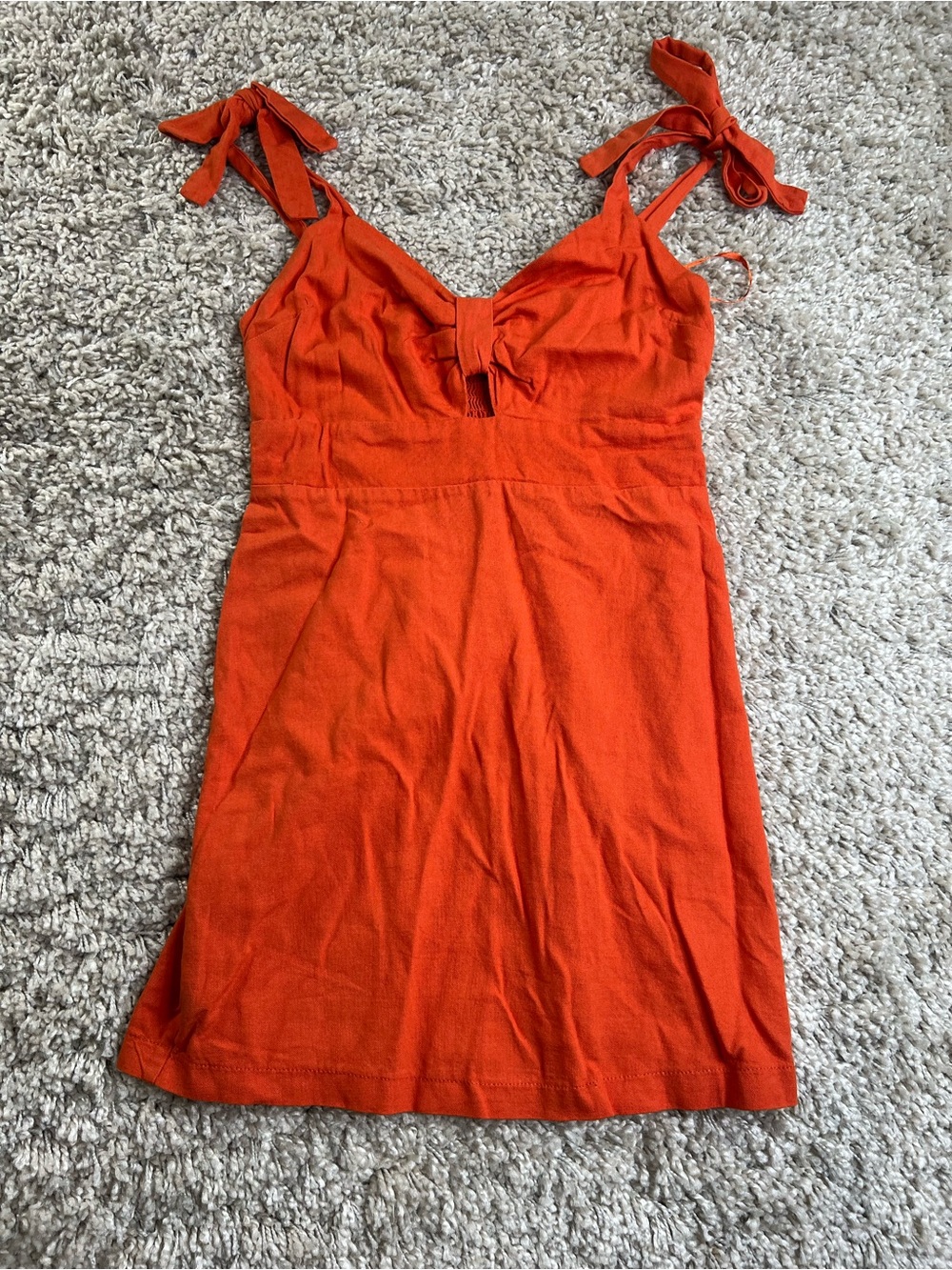 Monteau Orange Smocked Top
